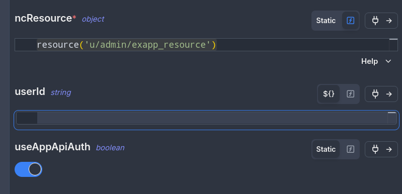 Adding the authentication resource to a script